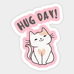 Cat Hug Day Sticker